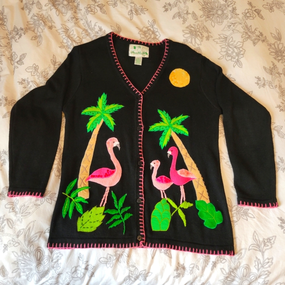 Flamingo Vacation Grandmacore sweater